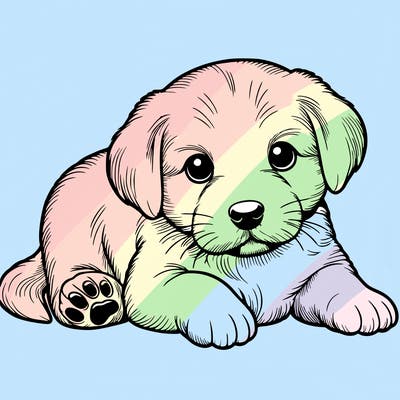 a cute realistic puppy