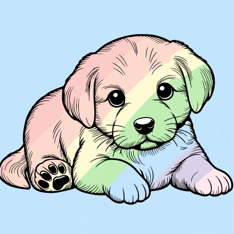 a cute realistic puppy