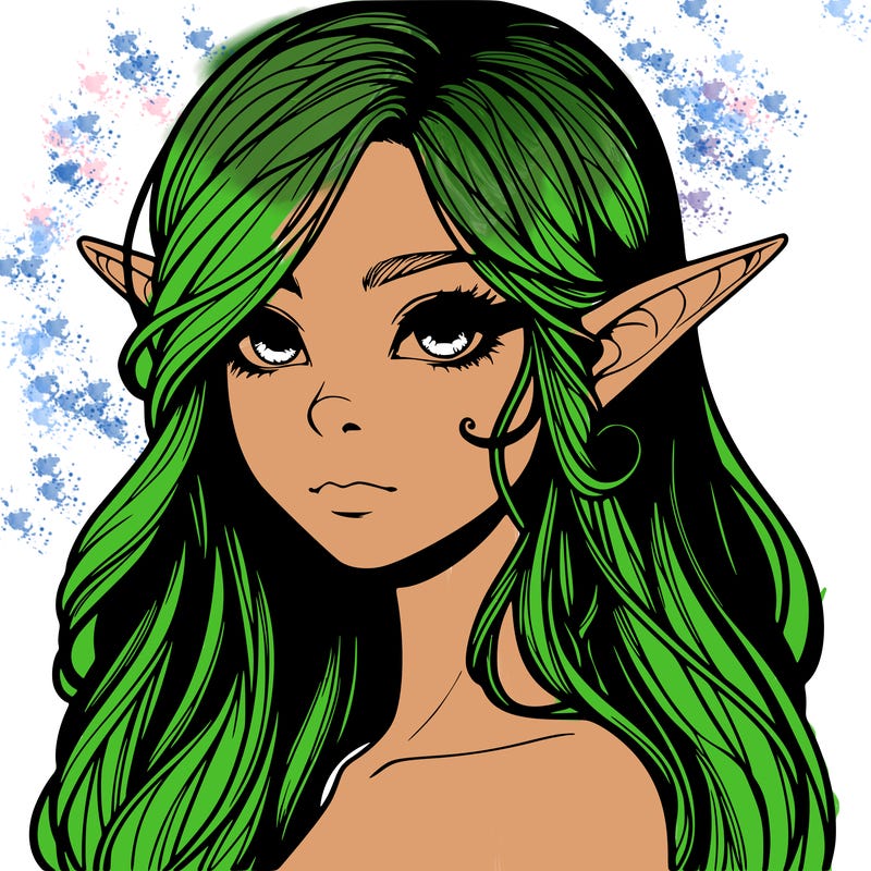 elf girl realistic dark fantasy