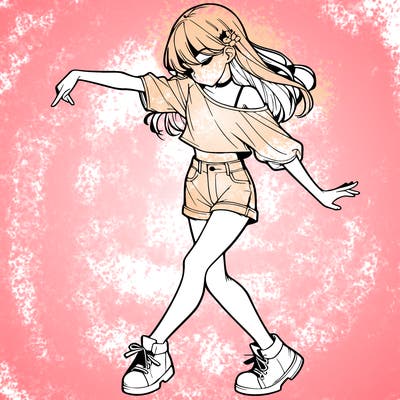 realistic girl danceing