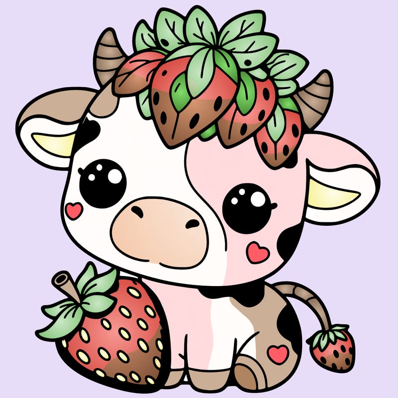 cute strawberry cow