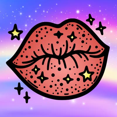 glittery lip