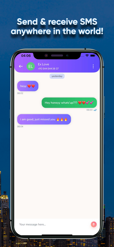 NewCall - Flash Call & SMS - NewCall app messaging interface for sending and receiving worldwide SMS