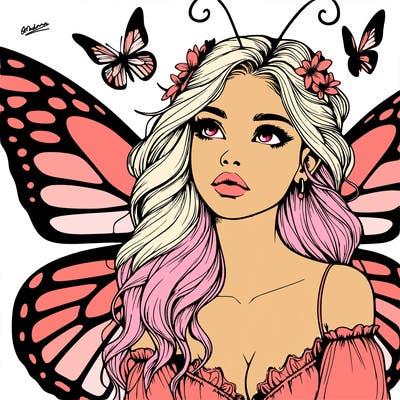 butterfly fairy realistic girl