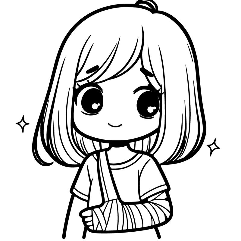 a girl with a broken hand