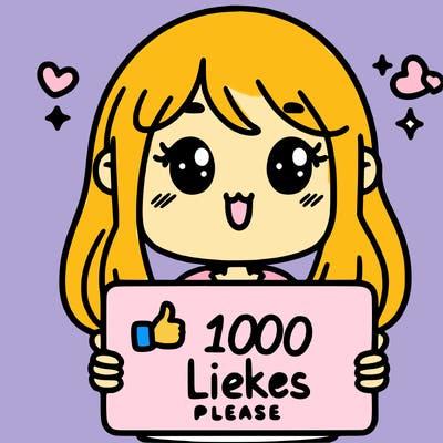 a girl holding a sign that says 1000 likes please
