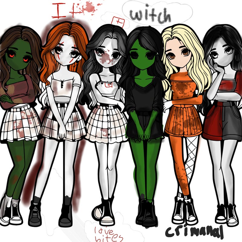 a group of girls realistic