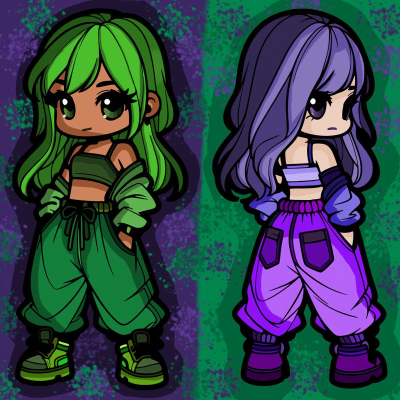 girl in crop top and baggy pants