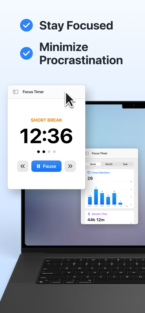 Focus Timer - Time Keeper ⋆ - Productivity App | MWM