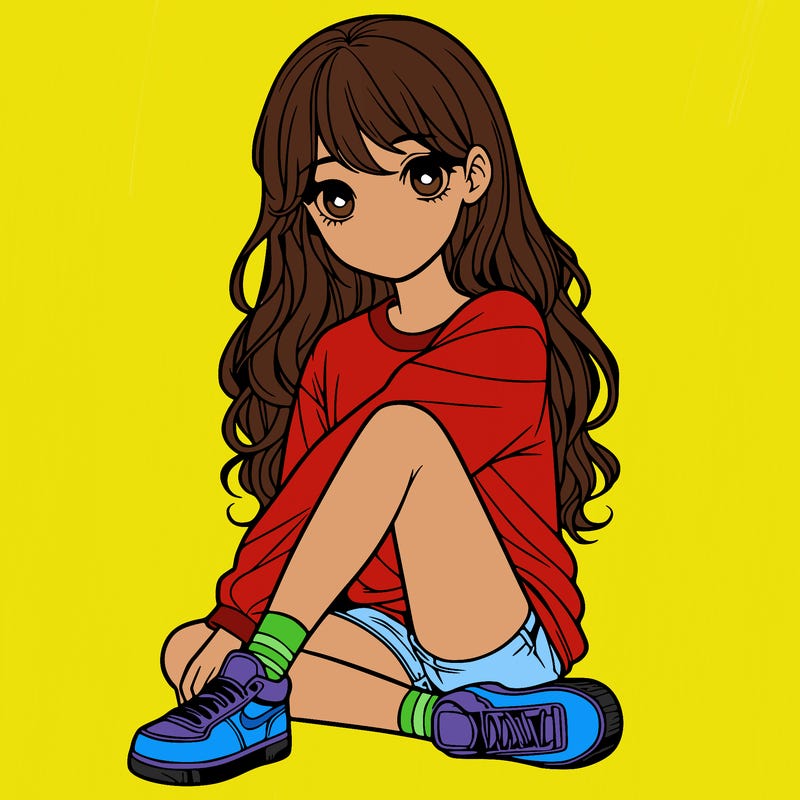 girl sitting realistic