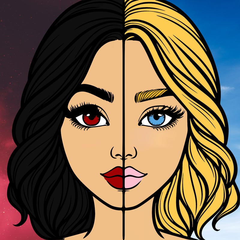 realistic girl split half