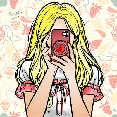 a realistic girl holding her phone taking pictures