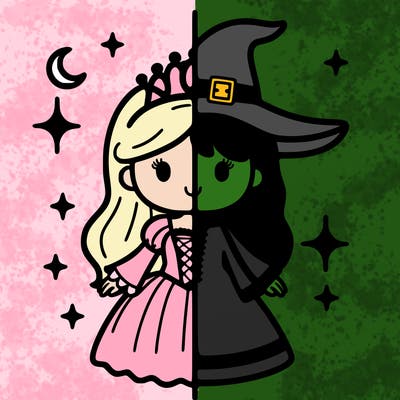 split princess and witch