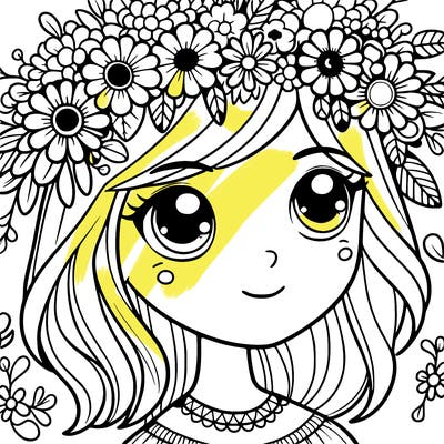girl with flowers crown