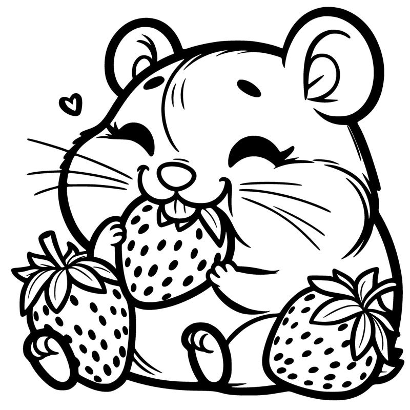 hamster eating strawberries