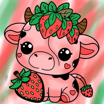 cute strawberry cow