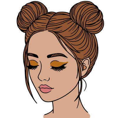 woman with hair buns