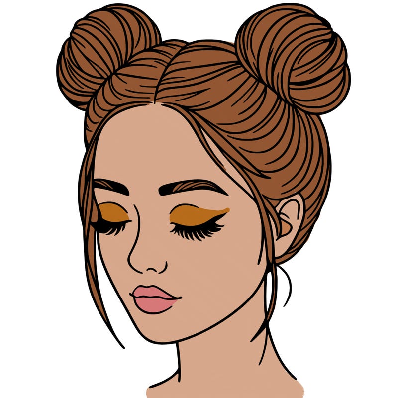 woman with hair buns