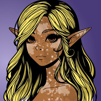 elf girl realistic dark fantasy