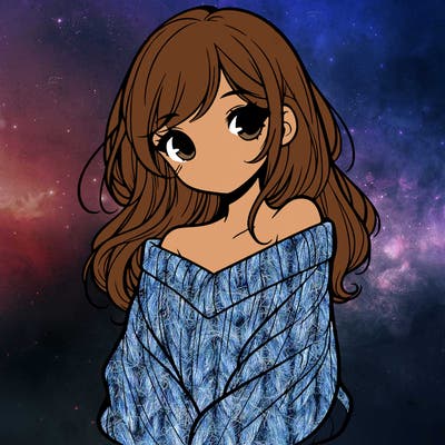 shy pretty girl wearing a sweater that is falling off one shoulder portrait