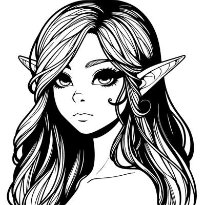 elf girl realistic dark fantasy