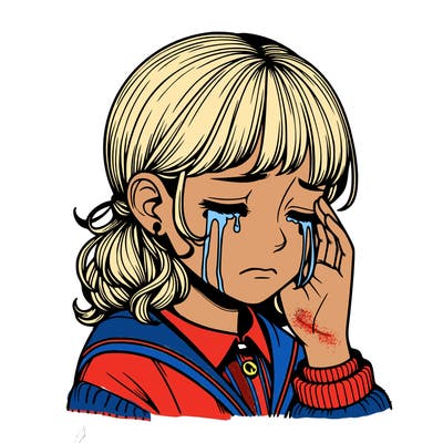 crying realistic girl