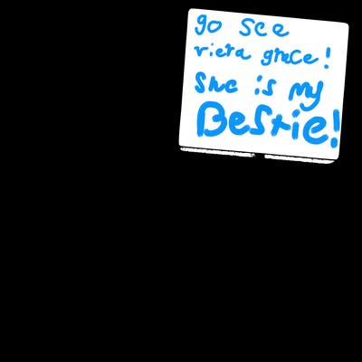 realistic girl holding up a sign