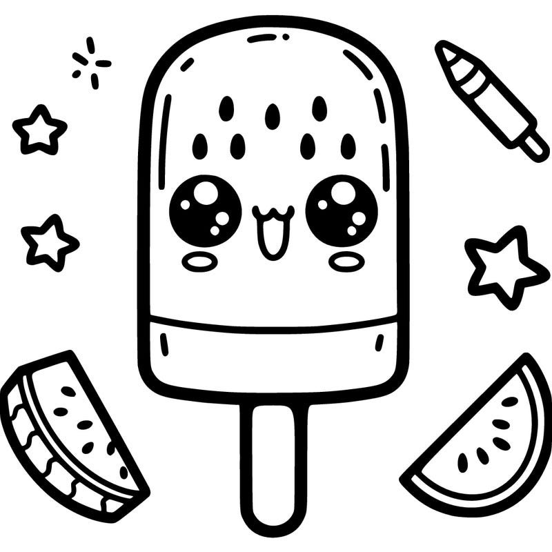 cute watermelon popsicle