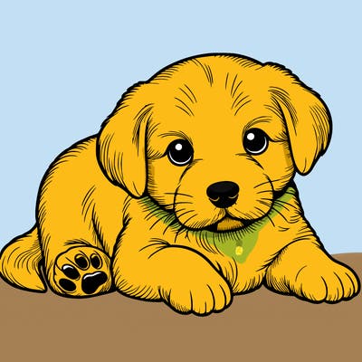 a cute realistic puppy