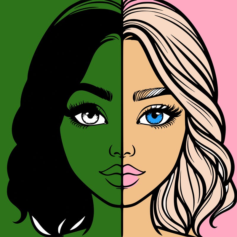 realistic girl split half