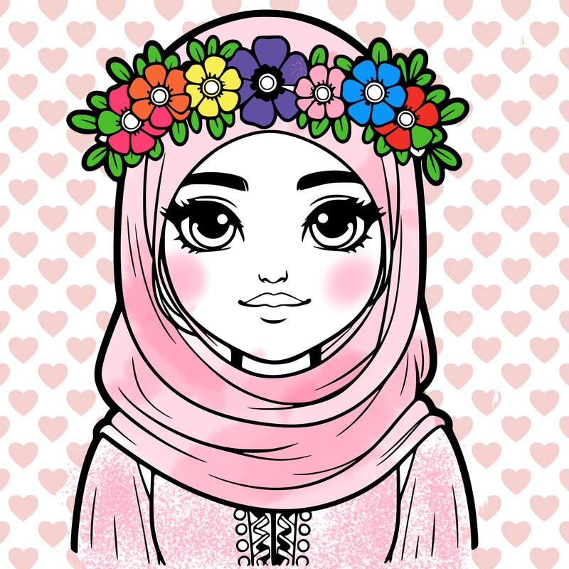 realistic girl with flower crown