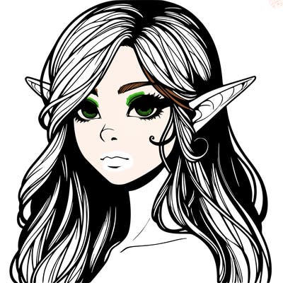 elf girl realistic dark fantasy