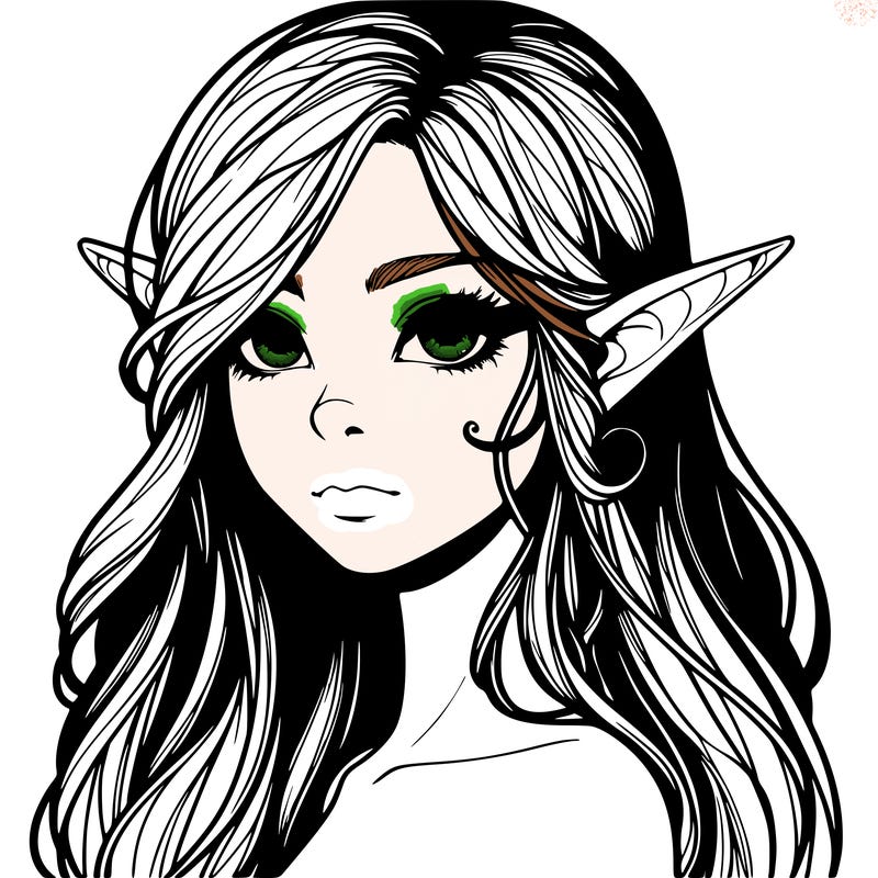 elf girl realistic dark fantasy