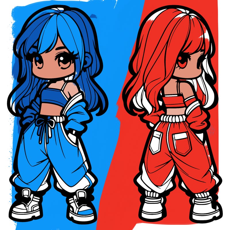 girl in crop top and baggy pants