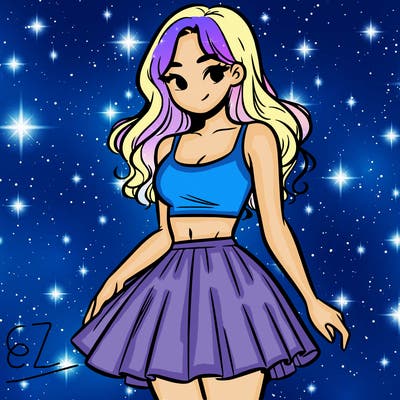 woman in a skirt and crop top