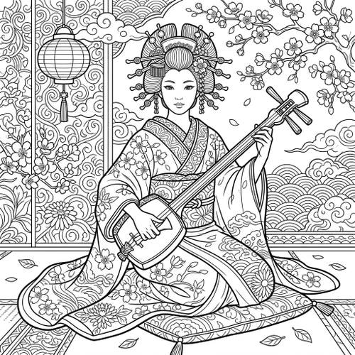 Geisha Shamisen Player