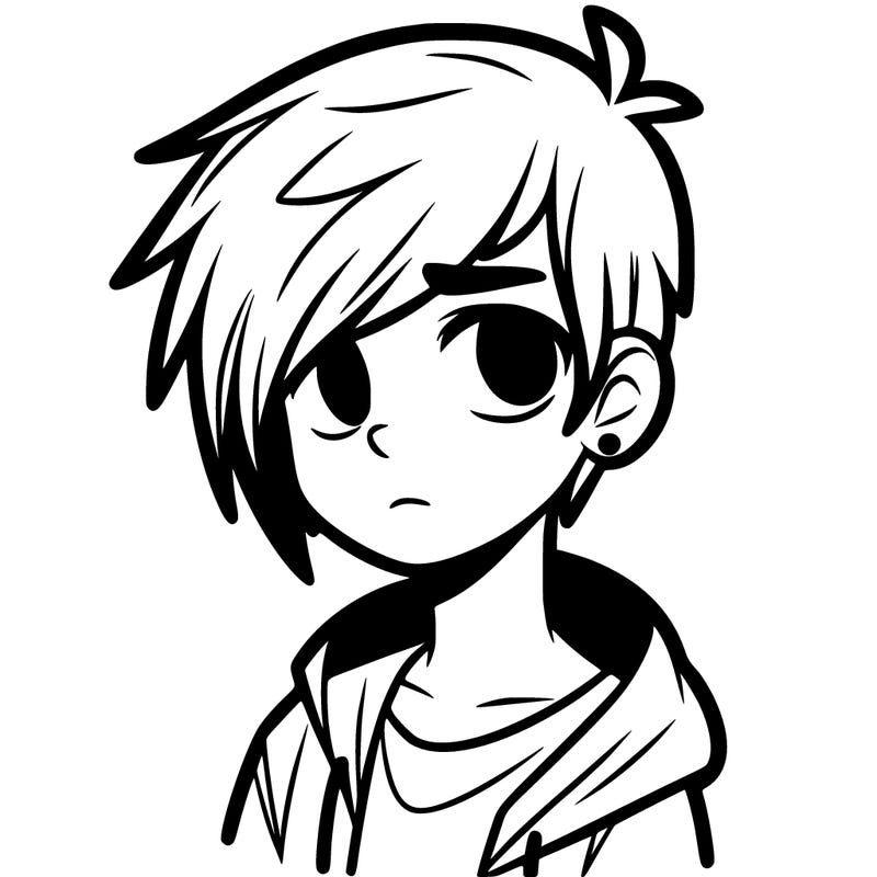 a boy with a emo style