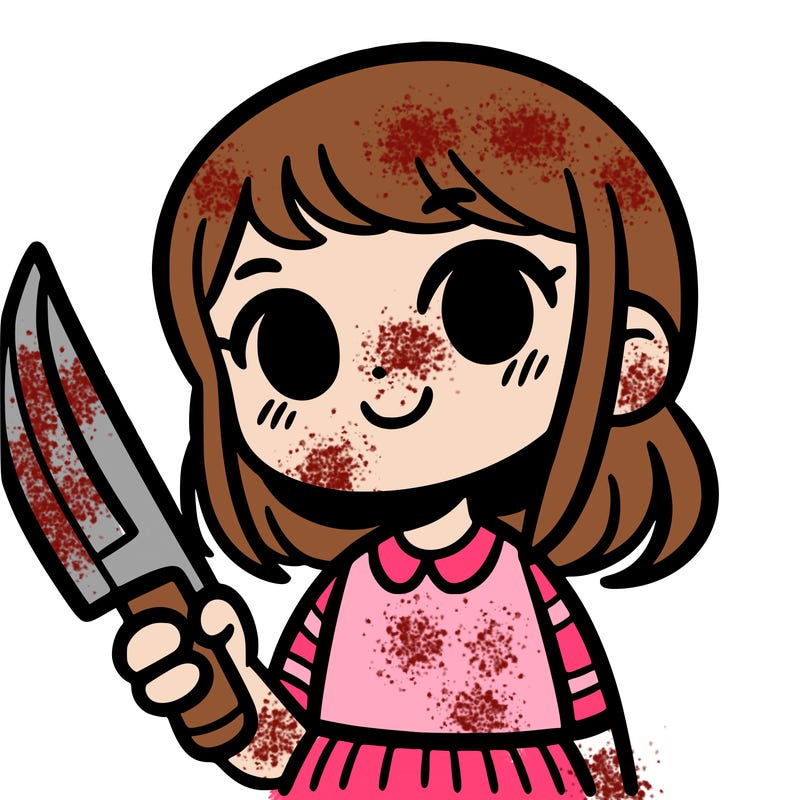 a girl with a knife
