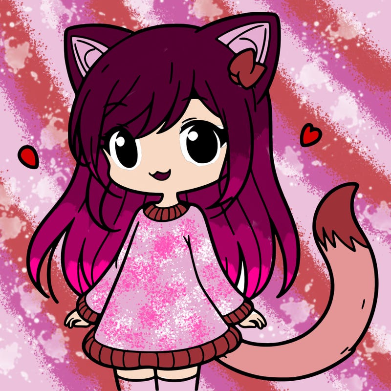 girl with cat ears and tail