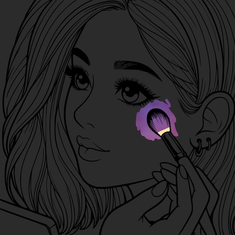 a realistic girl doing her makeup