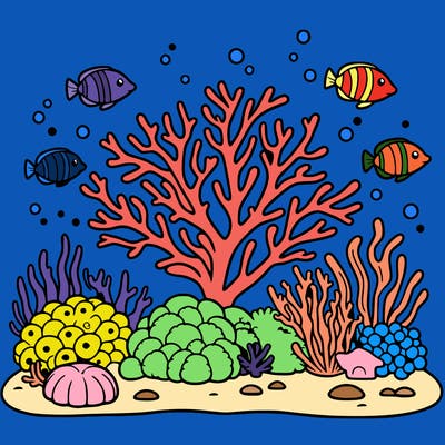 coral-reef out line