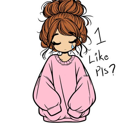 girl with baggy sweatshirt and messy bun