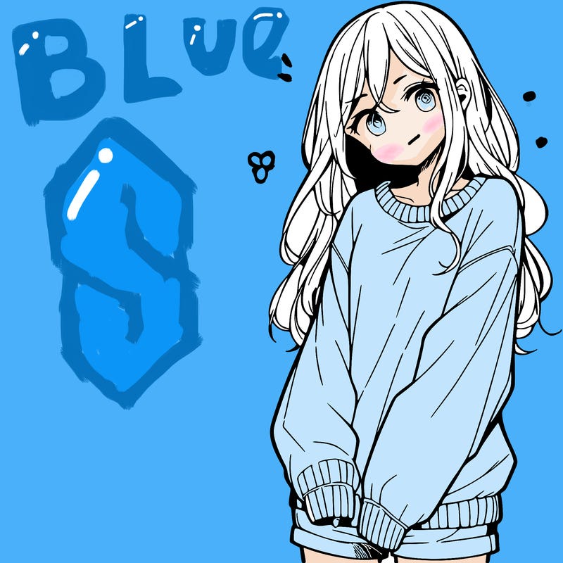 manga teen girl  in a sweater and baggy pants