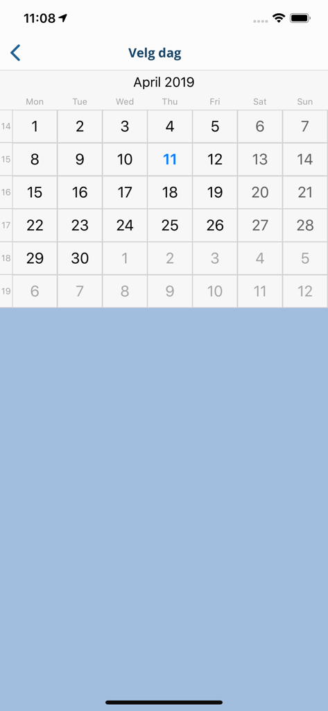 Mobile app interface showing a monthly calendar for planning sales activities