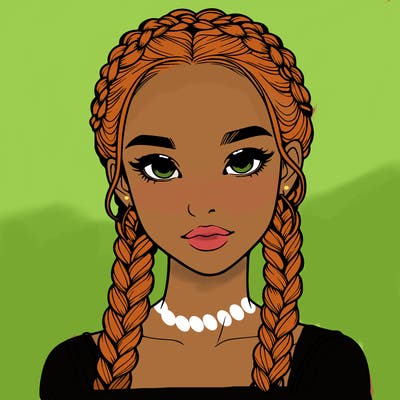 realistic girl with braids