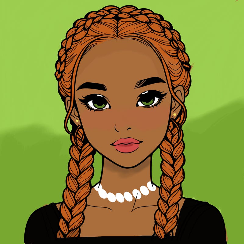 realistic girl with braids