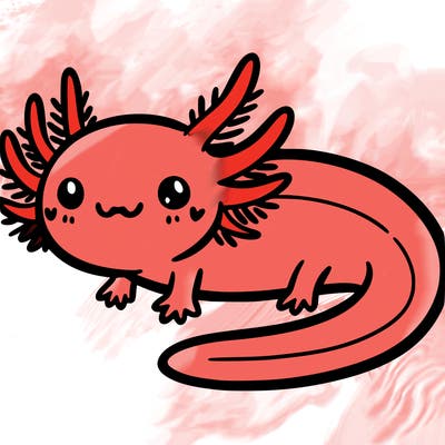 cute easy axolotl