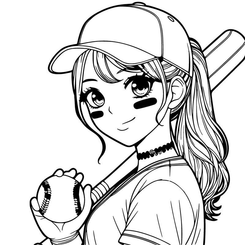 a realistic girl with a softball uniform