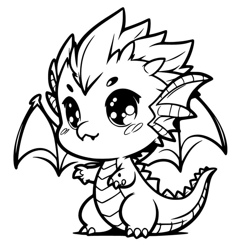 a chibi style dragon
