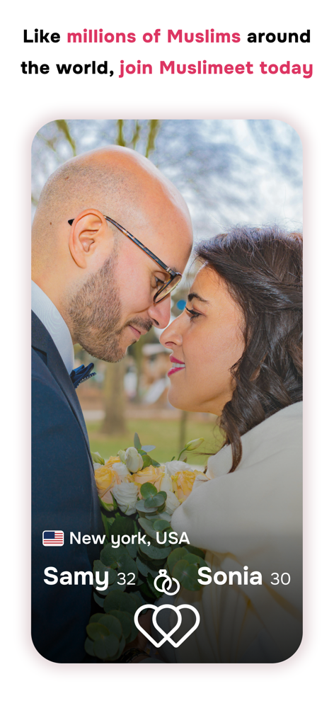 A happy Muslim couple from New York on the Muslimeet dating app